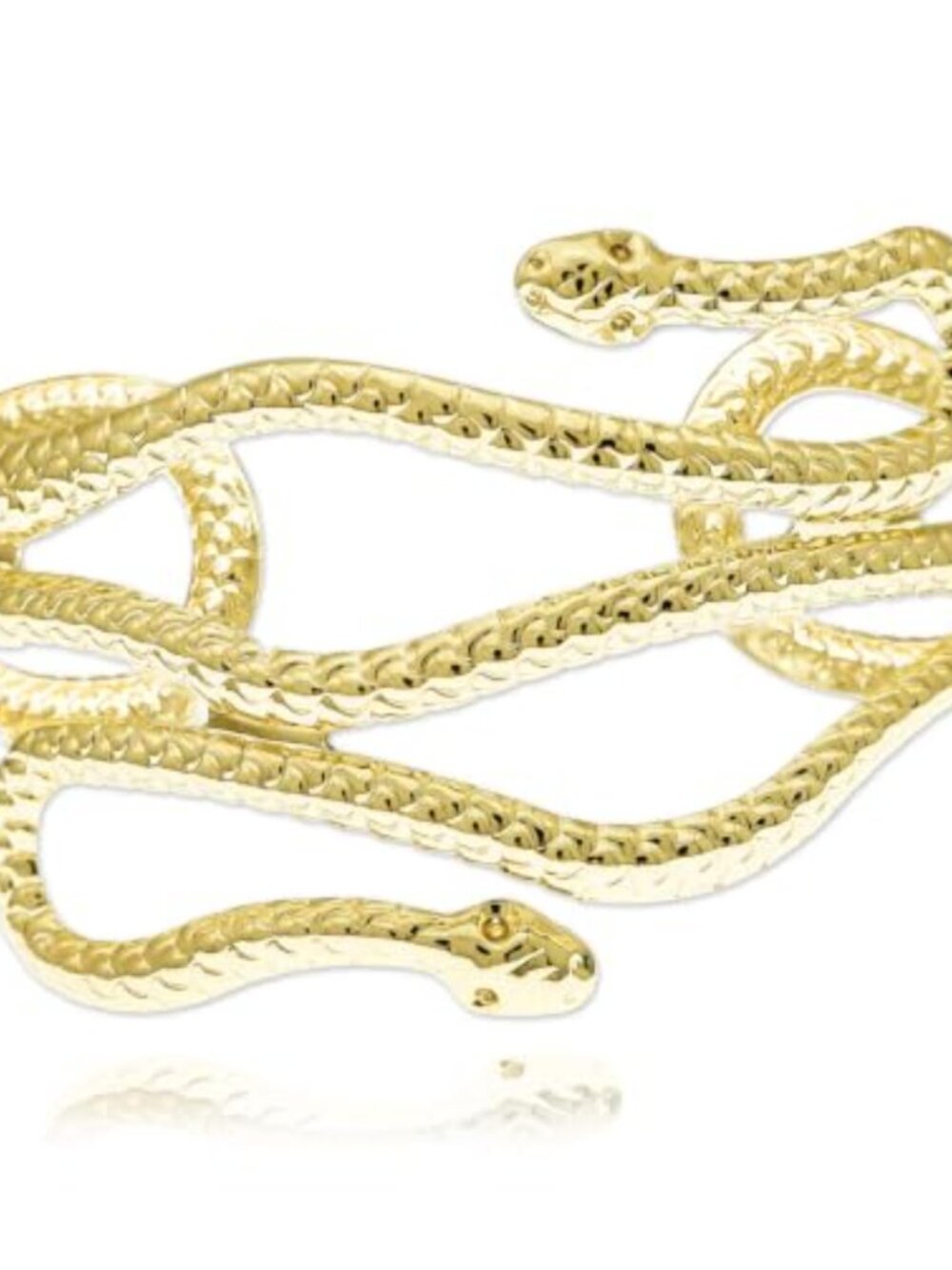 Gold Tone Snake Swirl Arm Cuff Armlet Open Bangle Bracelet